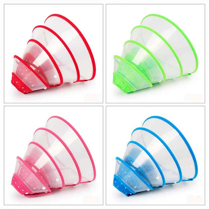 Pet Recovery Dog Cones Cat Cones After Surgery Adjustable Breathable Dog Cone Collar Soft Plastic Puppy Elizabethan E-Collar