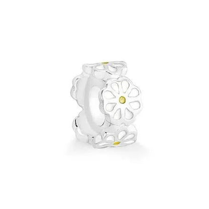 2024 New Spring Blue Flower Bird Pendant Diy Bead Fit European Bracelet 925 Sterling Silver Jewelry Accessories