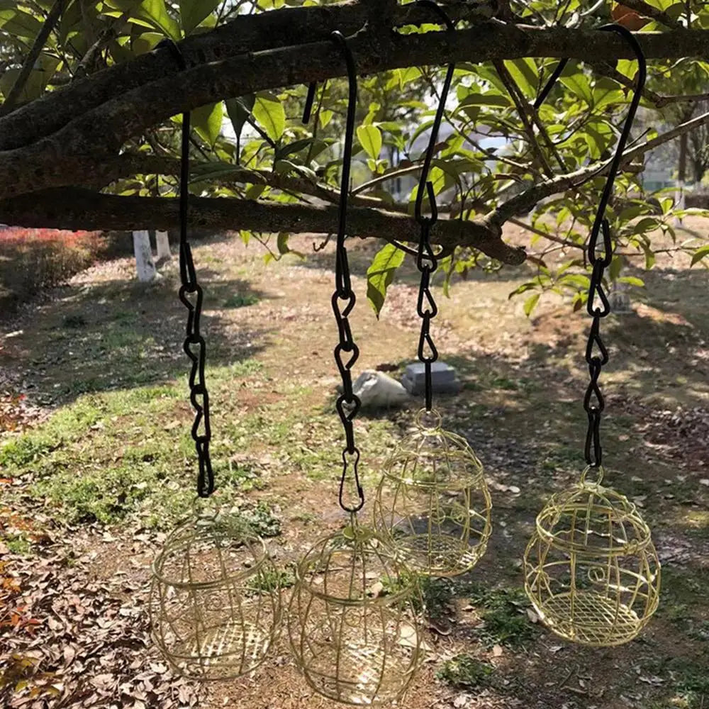 Hanging Bird Feeder Metal Hanging Bird Cage Bird Feeder Squirrel Proof Wild Bird Feeders For Outside Garden Patio Lawn Window