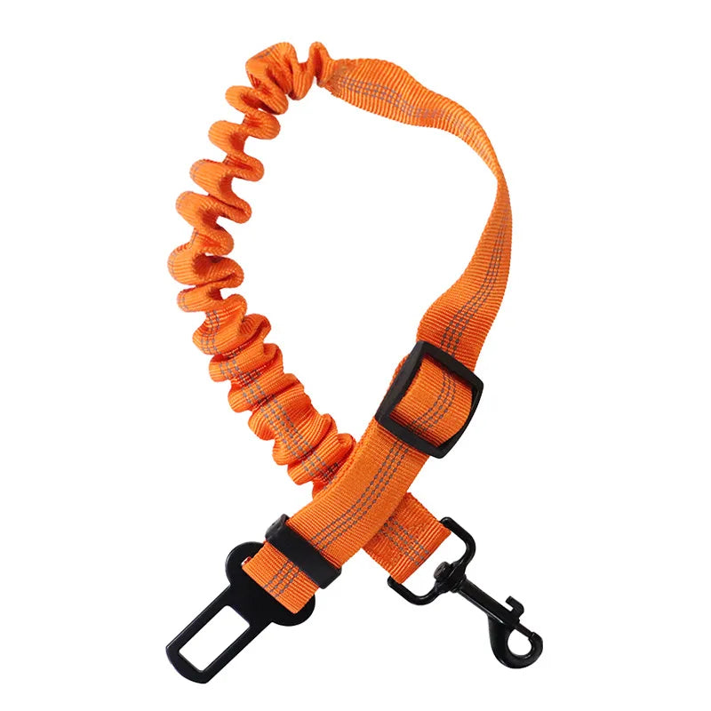 Dog Car Leash Seat Belt Attachment for Dogs Cats Pets Adjustable Safety Elastic Lead Harness for Cars with Elastic Nylon Buffer