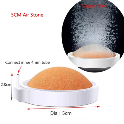 1Pcs 40/50mm Fish Tank Aquarium Air Stone Oxygen Aerator Increasing Air Bubble Pond Pump Hydroponic Oxygen Accessories Orange