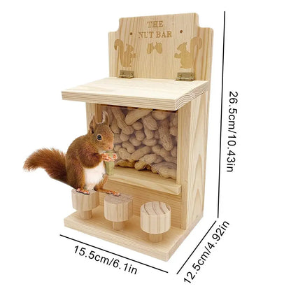 Squirrel Feeders for Outside Wooden Small Pet Window Feeder Nut Bar Feeders Multipurpose Chipmunk Feeder Squirrel Snacker