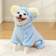 Soft Flannel Pet Dog Clothes Light Blue Solid Flower Winter Overalls for Cats New Year Cosplay Chihuahua Coat Kitten Sweatshirts