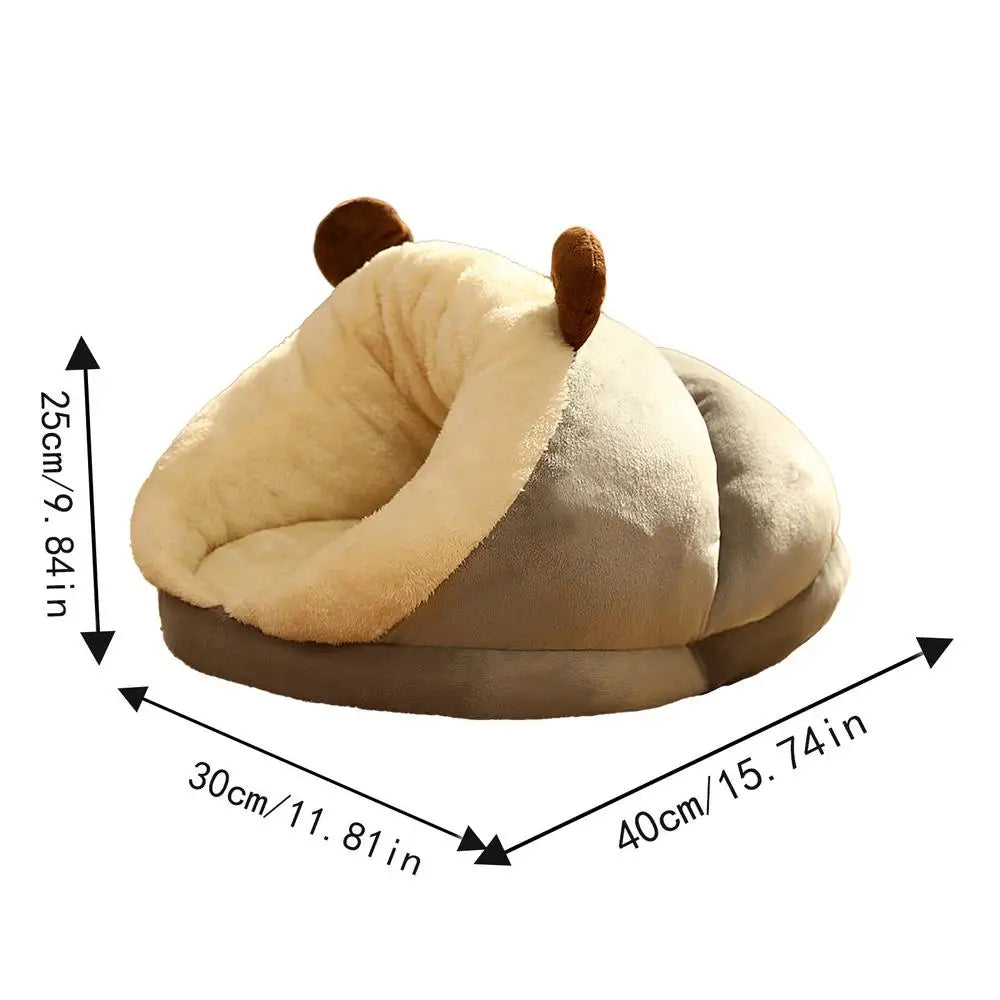 Cat Sleeping Bag Thickened Pet Sleeping Bag Winter Kitten House Multipurpos Warm Cave Nest Soft Indoor Cat Puppy House Cages