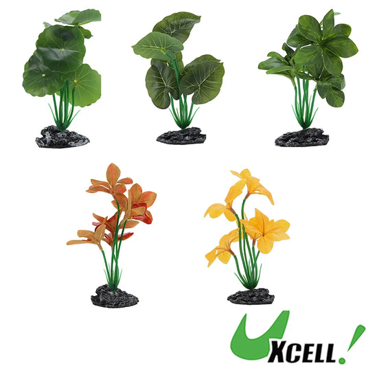 UXCELL Aquarium Plastic Plants Reptile Plant Decoration Artificial Grass Ornaments for Aquarium Fish Tank for Aquatic Pet