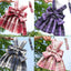 Puppy Dog Adjustable Harness Pet Plaid Skirt Cat Dog Vest Type Traction Clothes Small Dog Party Birthday Wedding Bowknot Dress