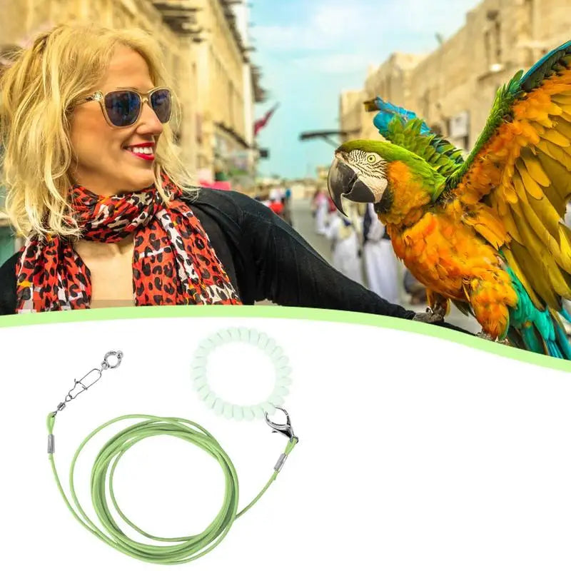 Detachable Bird Foot Chain Outdoor Parrot Pet Flying Rope Biting-Resistant Bird Training Toy With Ankle Foot Ring For Terrace
