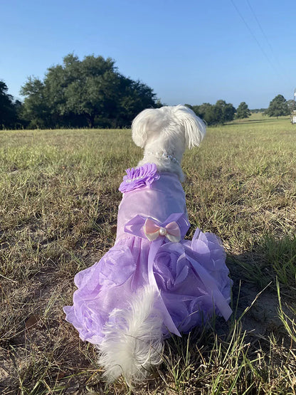 Dog Dresses Puppy Wedding Dress Female Dogs Wedding Costume Girl Dogs Rose Dress for Doggy Teddy Chihuahua Pet Princess Clothing