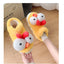 Women New Cute Cartoon Indoor Slippers Female Funny Yellow Chicken Winter Warm Fluffy Shoes Couples Home Floor Cotton Slippers