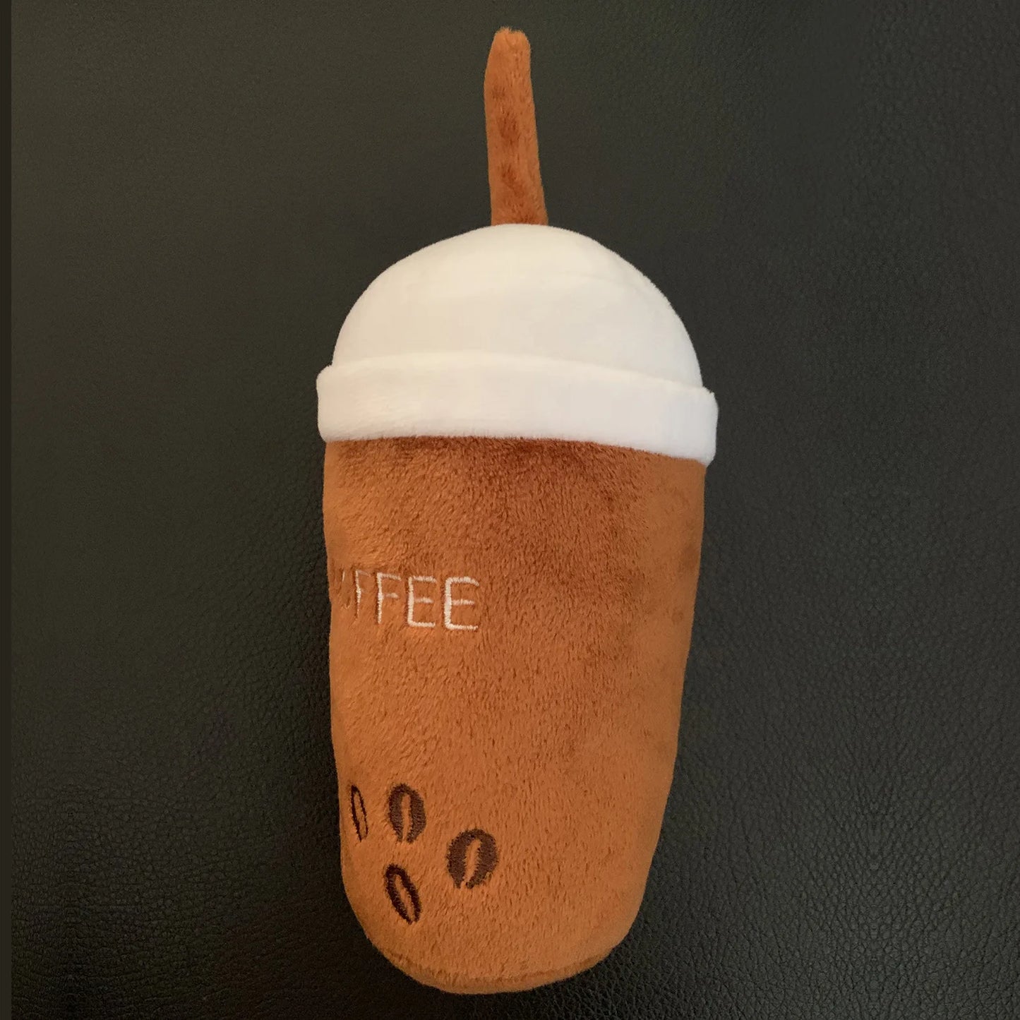 Dog Plush Toy Dog Beverage Coffee Series Plush Filled Coffee Cup Pet Toys Squeak Puppy Toys Fleece Squeak Toys