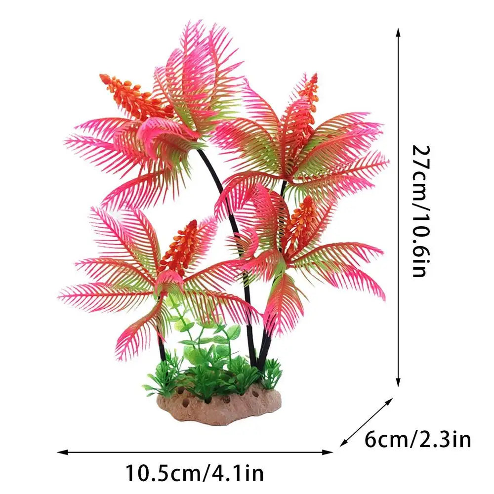 Aquarium Tree Fish Tank Plants & Decor Coconut Tree Design Toys Fish Tabletop Ornament For Household Home Aquarium Fish Tank