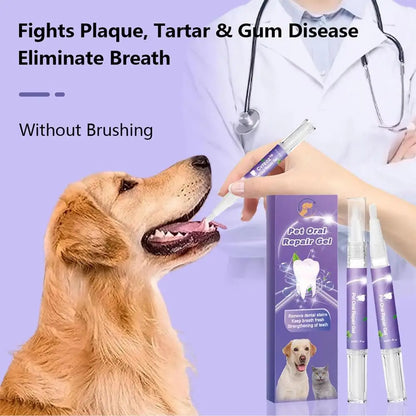 3ml Teeth Cleaning Gel For Dogs Breath Freshener Dog Oral Cleansing Gel Natural Dog Toothpaste Gel For Dogs & Cats Pet Breath