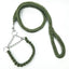 130cm Super Strong Coarse Nylon Dog leash Army Green Canvas Double Row Adjustable Dogs Collars For Medium Large Dogs Leashes Set