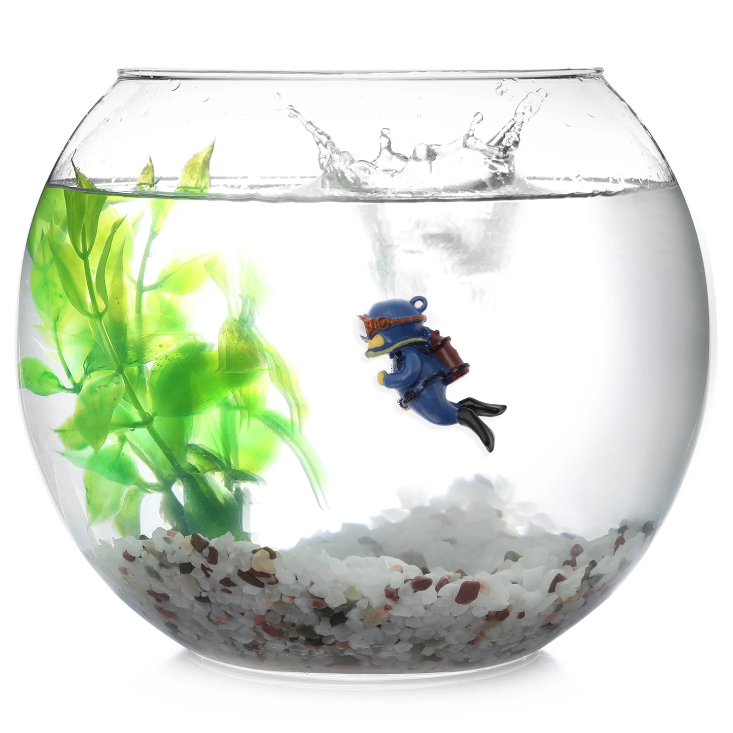 UXCELL Mini Diver Aquarium Decorations Floating Diver Aquarium Ornaments Cute Simulated Frogman Figurines Fish Tank Decor