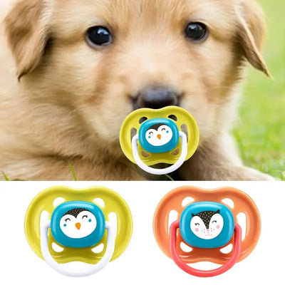 Pet Dog Silicone Pacifier Cat Dog Pacifier Chew Toy Cartoon Pet Puppy Molar Teeth Cleaning Cat Dog Chew Toy Food Grade Puppy