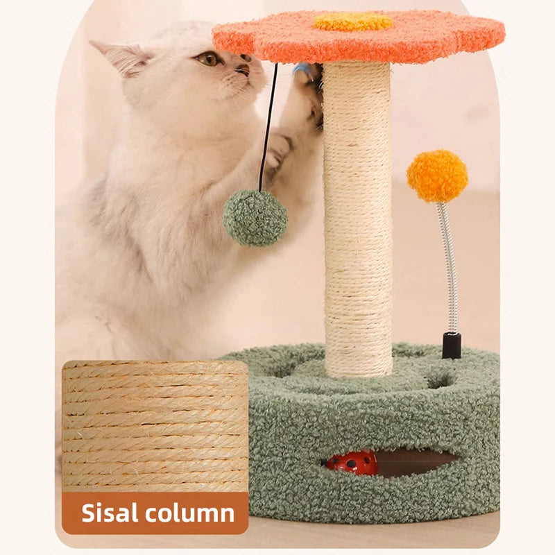 HOOPET Cat Climbing Frame Small Sisal Teasing Pet Toys Scratching Board Claw Grinding Cat Toys Carousel Type Cat Climbing Frame