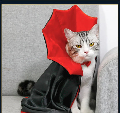 Cat Halloween Costume Pet Cloak Red Black Kitten Cape Pet Puppy Apparel Halloween Party Costume for Small Dogs Cats Accessories