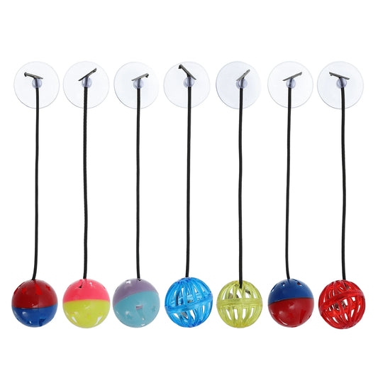 UXCELL Reptiles Amphibians Decorations Bearded Dragon Balls Bell Balls Stress Less Decor for Reptiles Colorful 7 Pcs
