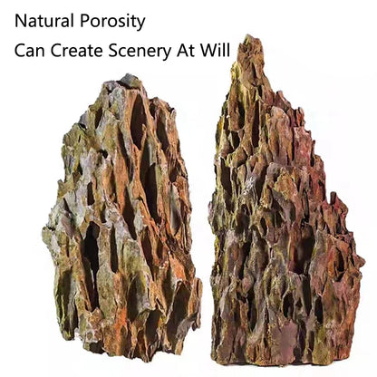 Natural Aquarium Decoration Stone Rockery Landscaping Fish Tank  Porous Pine Stone Beautiful Landscape Good for Plants Growth