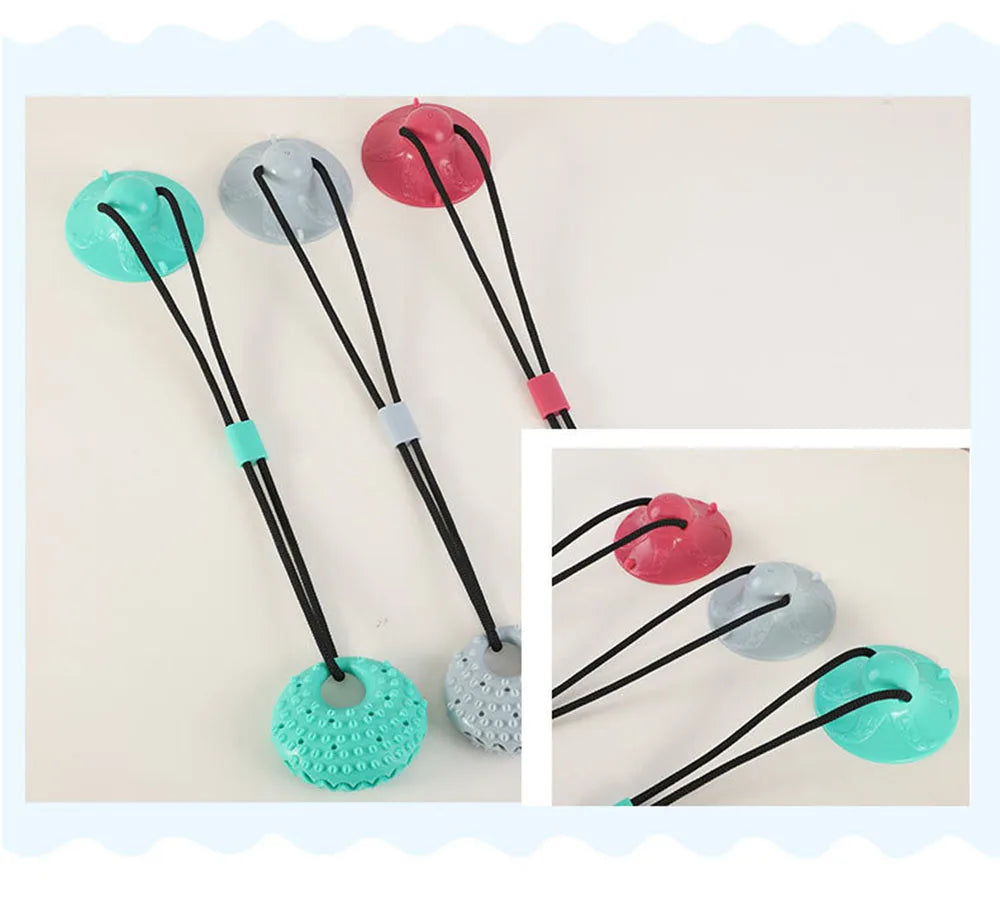 Dog Chew Toy with Suction Cup for Aggressive Chewer Puppy Training Treats Food Dispensing Toothbrush Pet Dog Teeth Cleaning Toys
