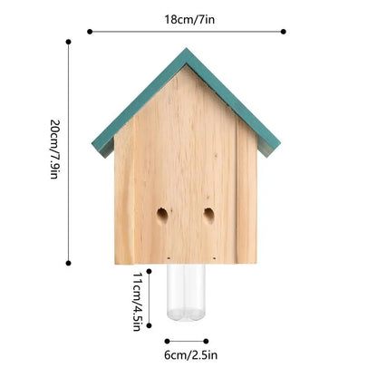 Wood Bee Traps for Outside Natural Cabin Style Carpenter Bees Traps for Outdoors Bee Catchers for Outside Hang from Eaves Deck