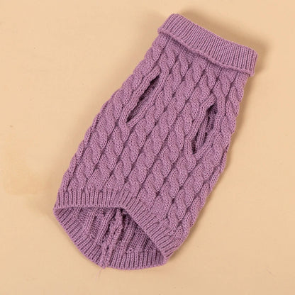 Teddy Bear Small Dog Clothes Solid Color Warm Winter Sweaters for Cats Lightweight Knitting Vest Leisure Outdoor Pet Overalls