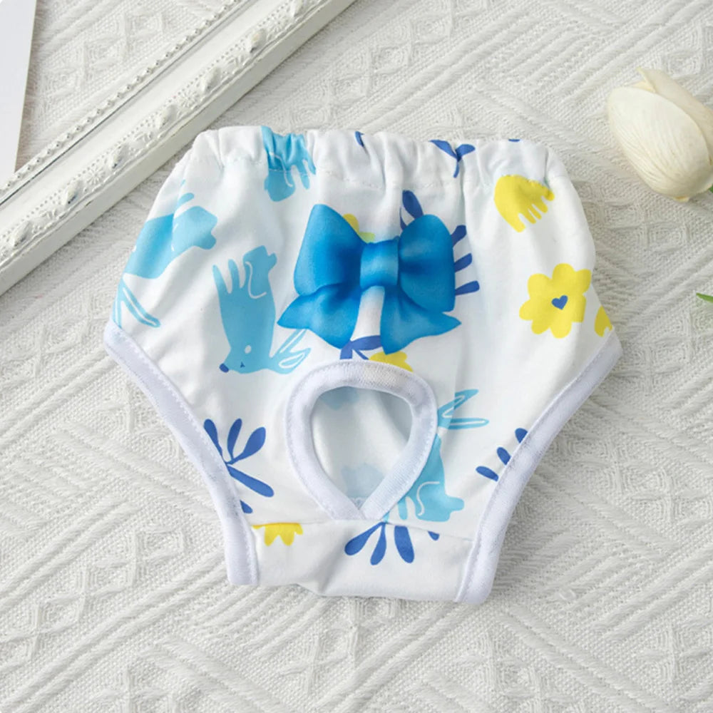 Cute Print Puppy Dog Physiological Pants for Small Dogs Washable Reusable Pet Safety Trousers Poodle Shorts mascotas Underwear