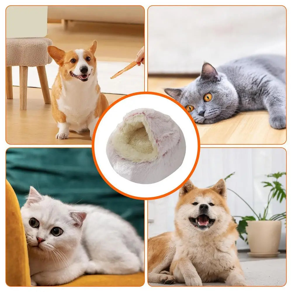 Cat Bed Small Enclosed Pet Bed Pet Cave Bed Comfortable And Soft Fluffy Cat Bed Warm Removable For Cat Small Dogs Large Dogs