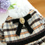High Collar Small Dog Clothes Plaid Woolen New Year Autumn Winter Brown Overalls for Cats Maillard Fashion Girl Chihuahua Dress