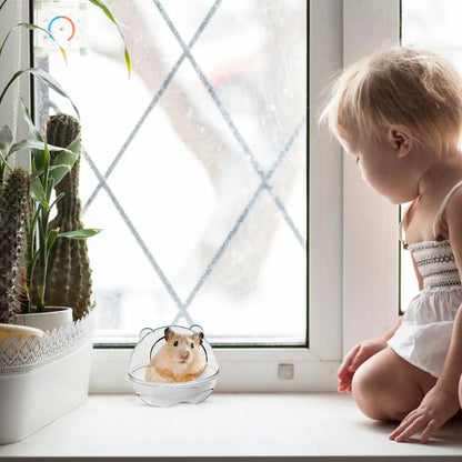 Small Animal Habitat Transparent Hamster Bed With Larger Capacity Wrap-Around Curved Design Hamster Bathtub And Bathroom