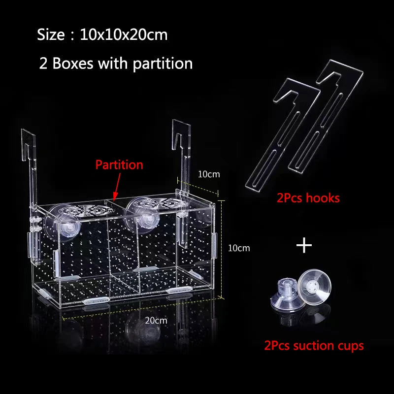 HighTransparent Acrylic Aquarium Fish Breeding Feeding Isolation Box Fish Aquarium Breeder Hatching Incubator Tank  Accessories