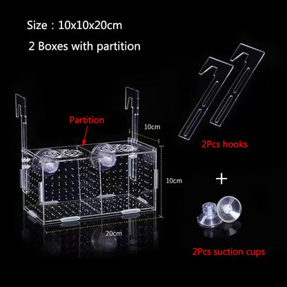 HighTransparent Acrylic Aquarium Fish Breeding Feeding Isolation Box Fish Aquarium Breeder Hatching Incubator Tank  Accessories
