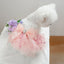 Bow Tie Female Fancy Dresses for Medium Dogs Pink Veil Romantic Heart Print Spring Puppy Tutu Skirt Lace Wedding Cat Clothing