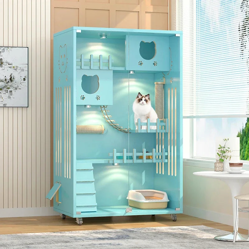Factory Luxury Wooden Pet Cage Customized Wood Guangdong Pet houses Cats Solid Sustainable Window Beds for Cats 3 Pcs Cat houses