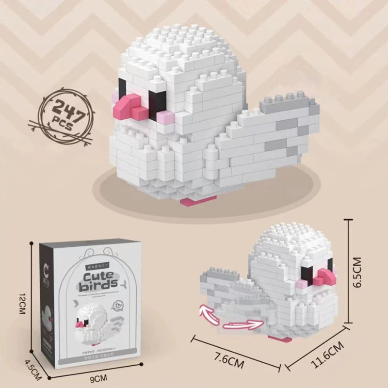 Building Blocks 3D Bird Cute Parrot Model Assemble Table Decor Children Toys for Kids Gifts Micro DIY Bricks Educational Toys