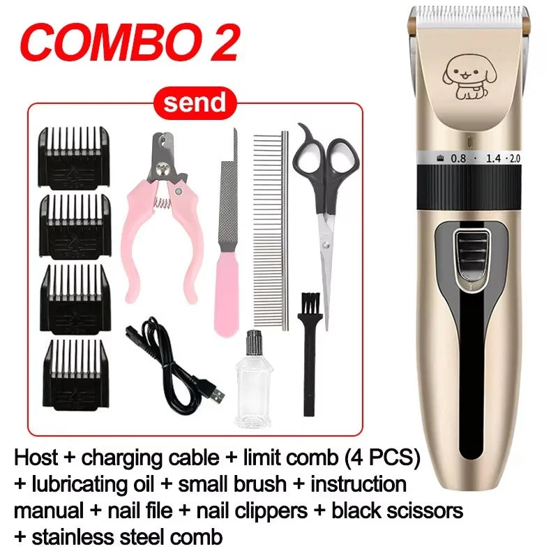 Pet Shaving Machine Dog Clipper Sets Dog Hair Grooming Barber Trimmer Set Cordless Rechargeable Pet Shaving Machine Pet Supplies