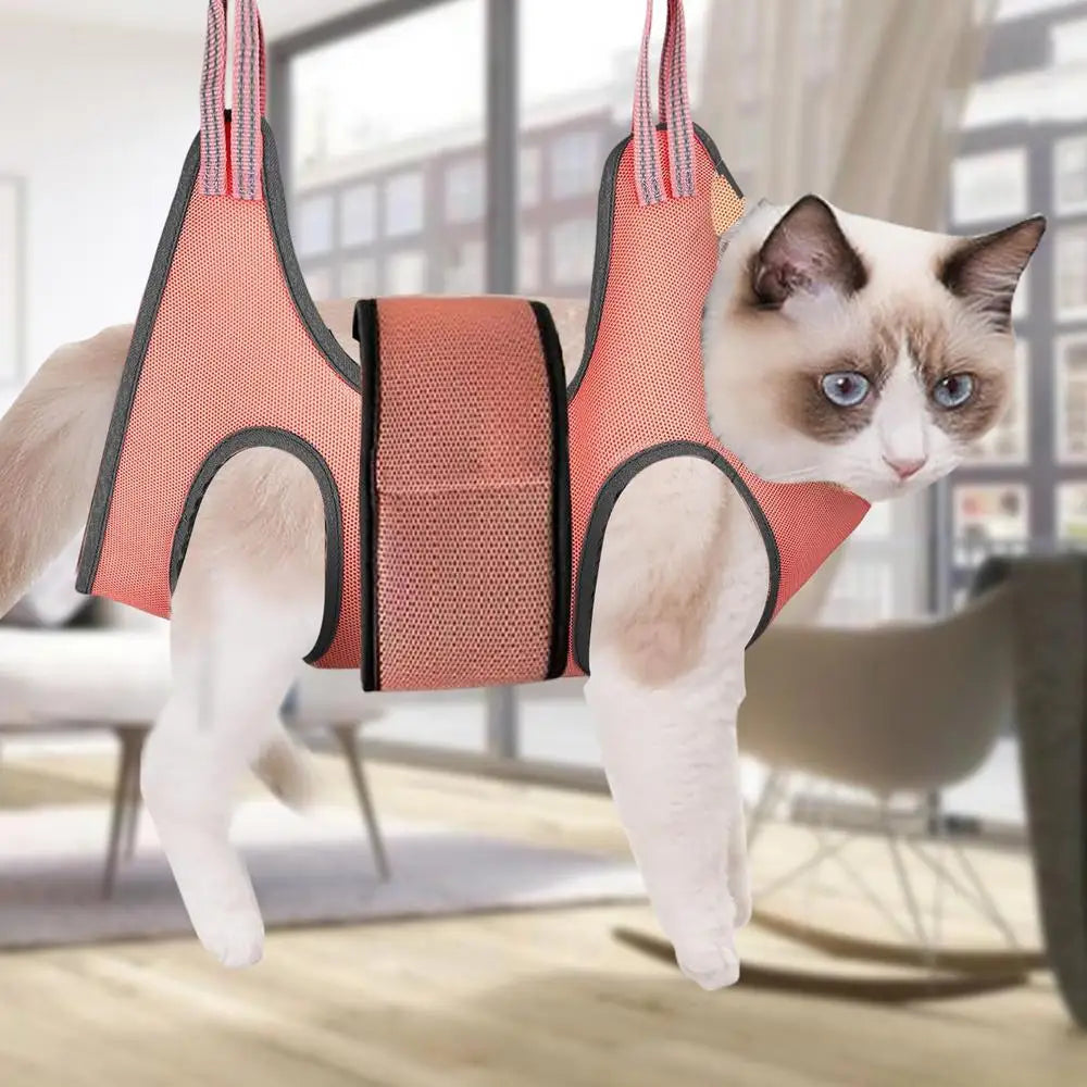 Cat Holder For Grooming Hanging Harness Dog Holder Pet Hammock Restraint Bag For Anti Scratch Bite Cleaning Bathing Nail
