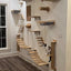 1PC Wall Mounted Cat Climbing Shelf Cat Sisal Wooden Ladder Bridge with Hammock and Jumping Platform for Kitten Playing and Rest