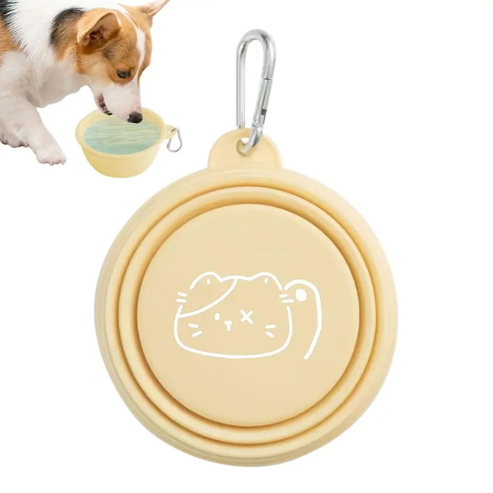 Dog Travel Folding Bowl Foldable Bowls for Cats Dogs Feeding Watering Feeding Dish Pets Drinking Cup Outdoor Puppy Water Bag