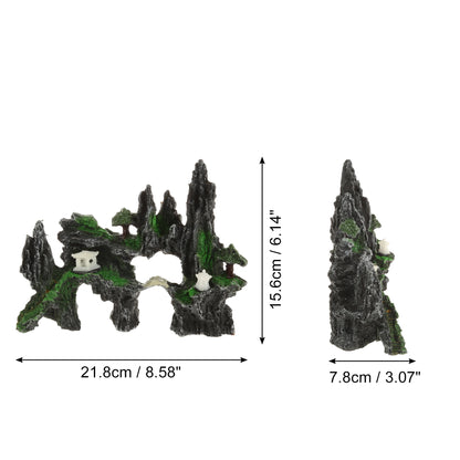UXCELL Artificial Resin Rockery Fish Tank Landscape Aquarium Decor Mountain Hiding Cave Pet Supplies Ornament Accessories