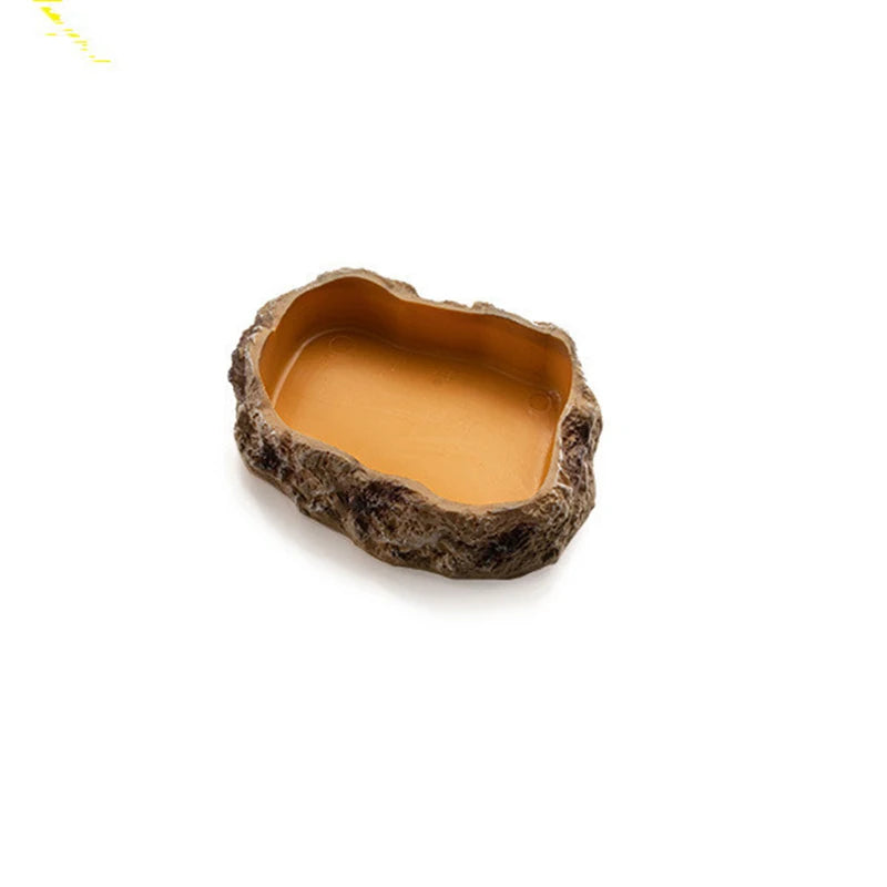 Pet Reptile Feeder Bowl Resin Aquarium Basin Food Water Pot Reptile Turtle Tortoise Scorpion Lizard Crabs Feeding Supplies New