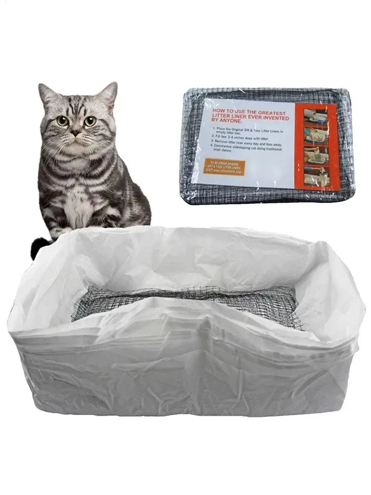 Durable Cat Litter Bags Liners 10Pcs Reusable Cat Litter Liners Bag Pet Hygienic Litter Box Liner Pet Cat Excrement Liners