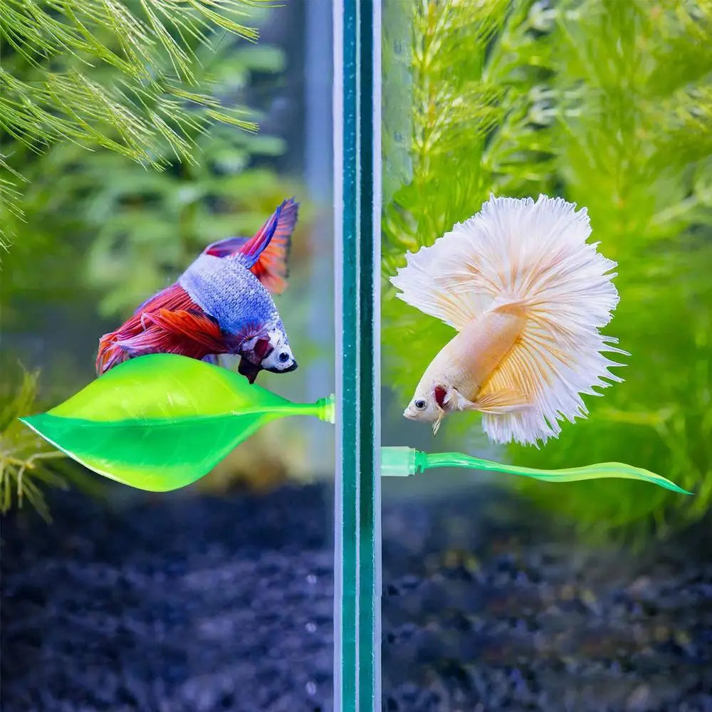 Fake Silicone Betta Fish Leaf Hammock, Pad with Suction Cup, Fish Resting Spot, Bed for Tank