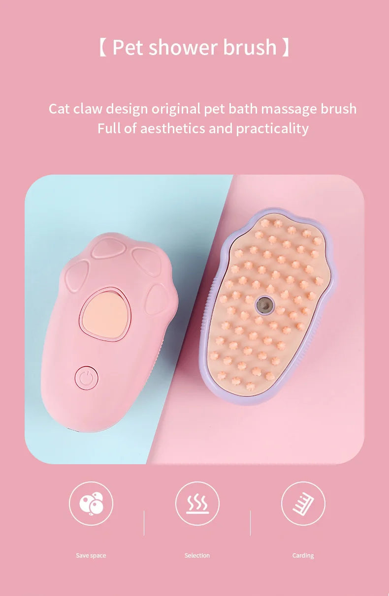 Colored Pet Steam Beauty Comb Cleanable Floating Hair Remove Tangled Hair No Need To Take A Shower Universal For Cat And Dog