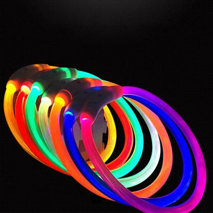 50cm LED Luminous Dog Collar Waterproof And Dustproof Visual Night Dog Walking To Prevent Lost Creative Color Dog Sub-sign Light