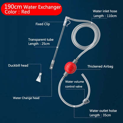 Aquarium Fish Tank Water Changer Air Pump Cleaning Tools Aquarium Gravel Cleaner Vacuum Siphon Pump with Filter Nozzle New