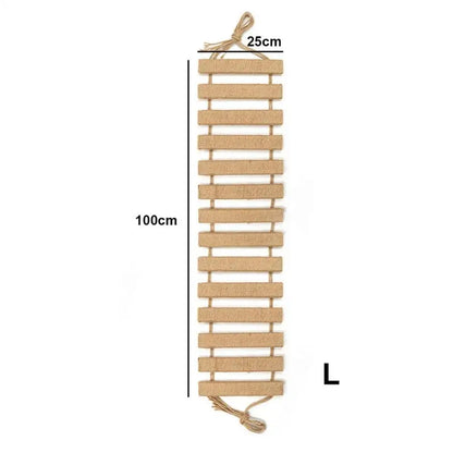 Wall Mounted Cat Climbing Rope & Bridge Wooden Cat Furniture for Cats Exercise & Claw Grinding Indoors Sturdy & Durable Cat Toys