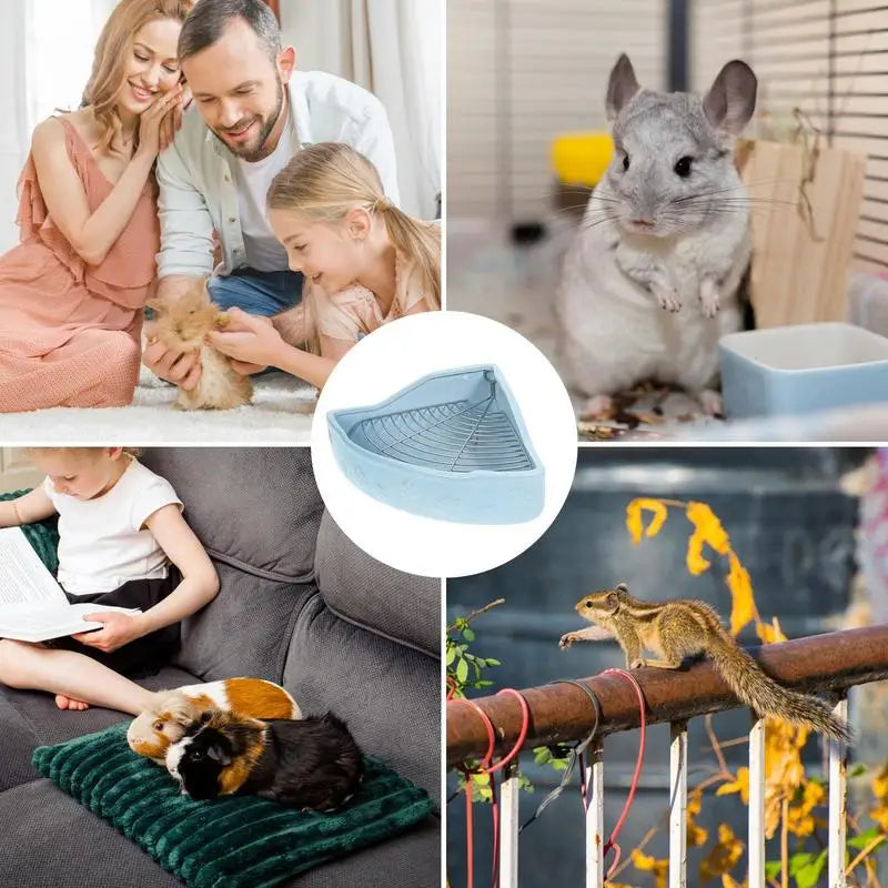 Bunny Corner Toilet Box Corner Bunny Cage Litter Box Triangular Design Potty Accessory For Chinchilla Hedgehog Ferret Hamster
