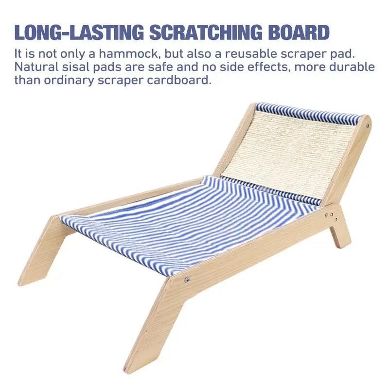 Pet Lounge Chair Portable Solid Cat Hammock Nest Beds Wooden Frame Swing Chair Multifunctional Kitten Raised Bed Cat Lounger