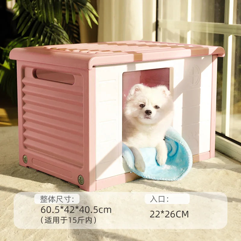 Kennel All Seasons Dog House Summer Small Dog Delivery Room Closed Pet Bed Cat Nest Summer Indoor Dog House